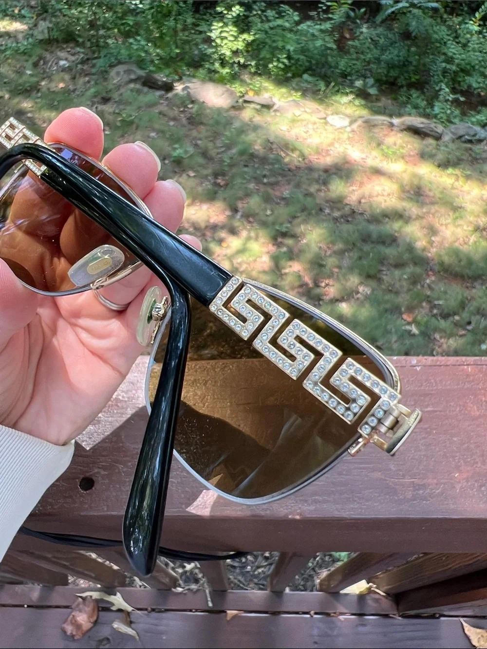 Versace • Vintage Y2K Crystal Greca Sunglasses - Restoration piece